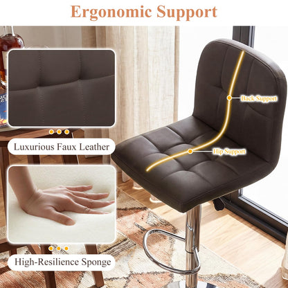 Goflame Height Adjustable Bar Chairs with Back & Footrest Set of 2/4