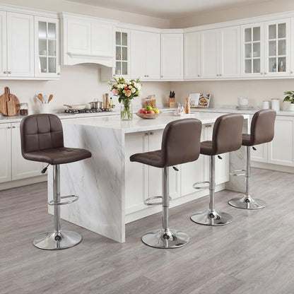 Goflame Height Adjustable Bar Chairs with Back & Footrest Set of 2/4
