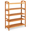 Bamboo Shoe Rack 5 Tier, Freestanding Shoe Rack - Goflameus