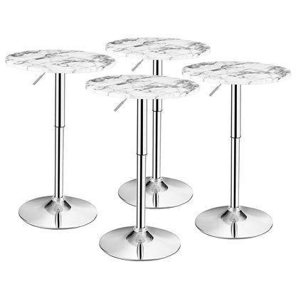 Goflame Round Pub Table Height Adjustable, 360 Degree Swivel Cocktail Pub Table, Office Bar Table