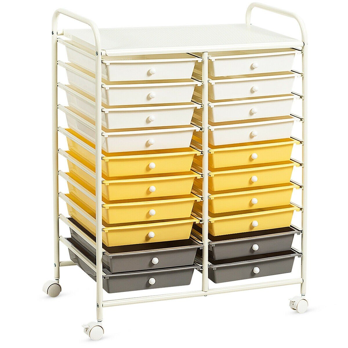 Goflame Storage Drawer Carts, 20-Drawer Organizer, Utility Cart on Wheels