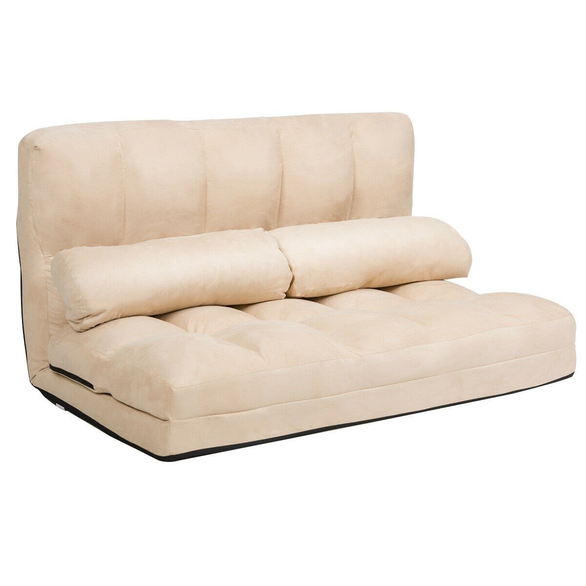 Adjustable Floor Sofa, Foldable Lazy Sofa Sleeper Bed 6-Position Adjustable,2 Pillows - Goflameus