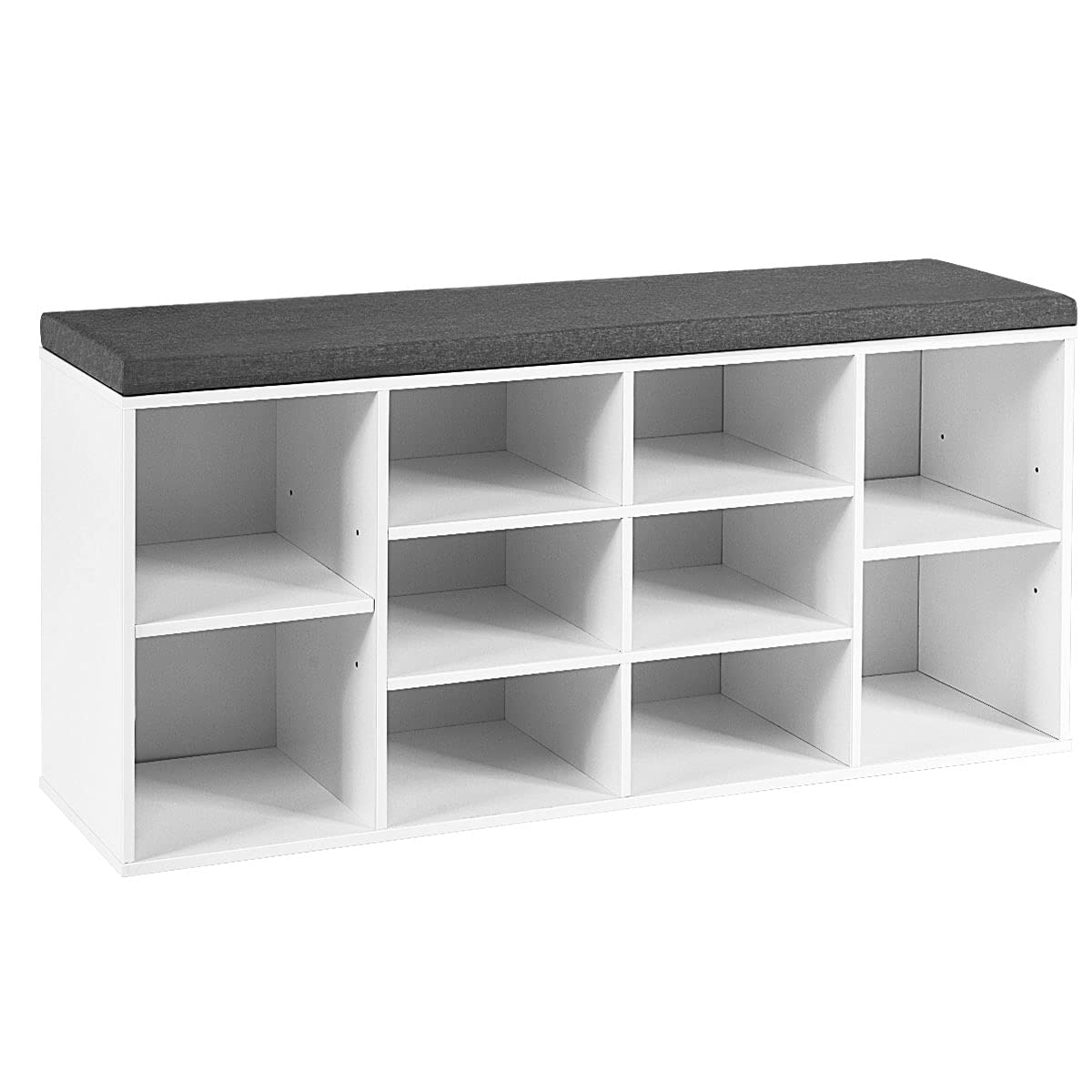 Goflame Shoe Storage Bench with Cushion, Entryway Shoe Rack Bench