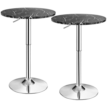 Goflame Round Pub Table Height Adjustable, 360 Degree Swivel Cocktail Pub Table, Office Bar Table