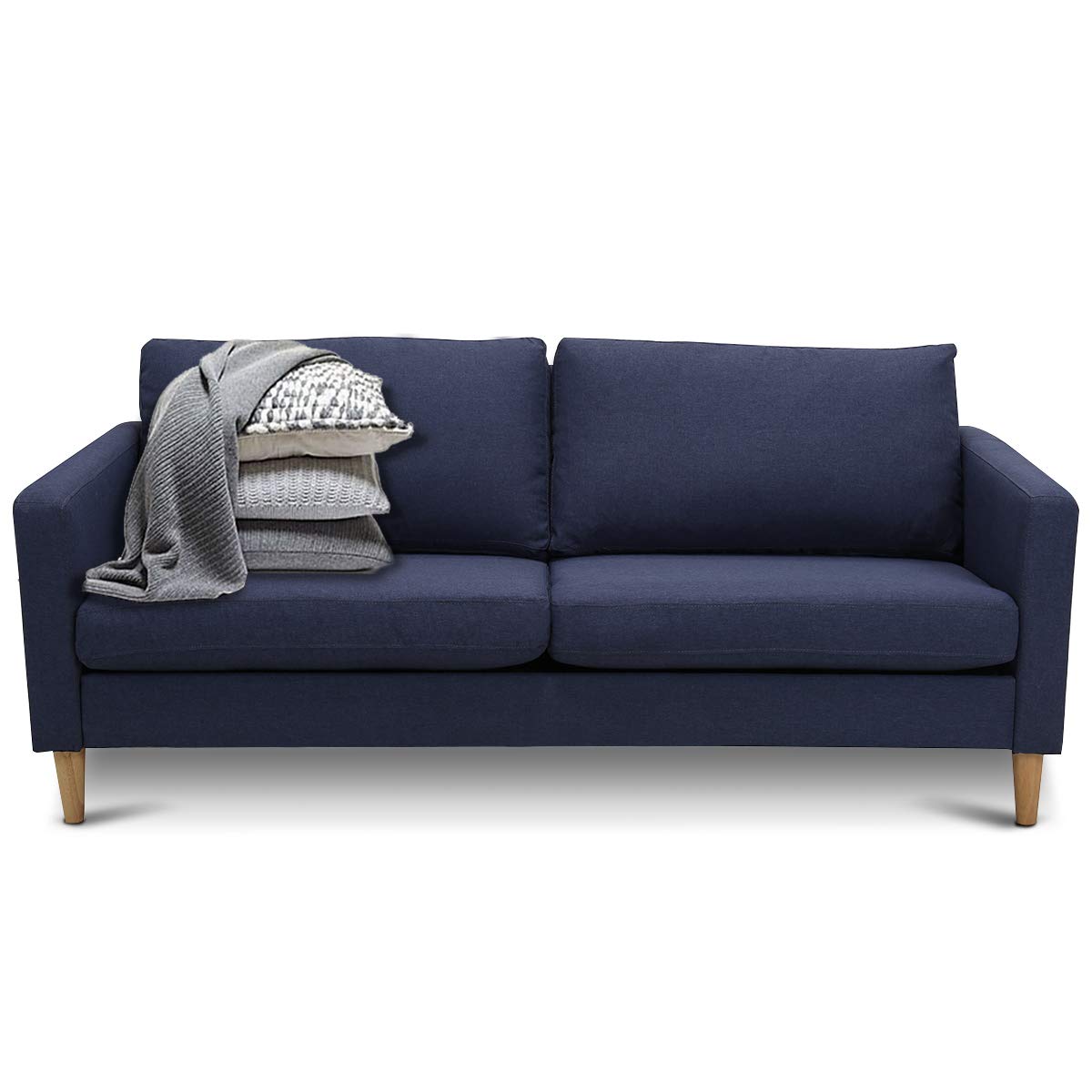 Goflame Modern Upholstered Accent Sofa, Fabric Futon Sofa Bed