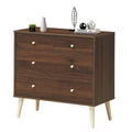 Goflame 4-Drawer Dresser, Free-Standing Chest Wood Legs and Sliding Rail