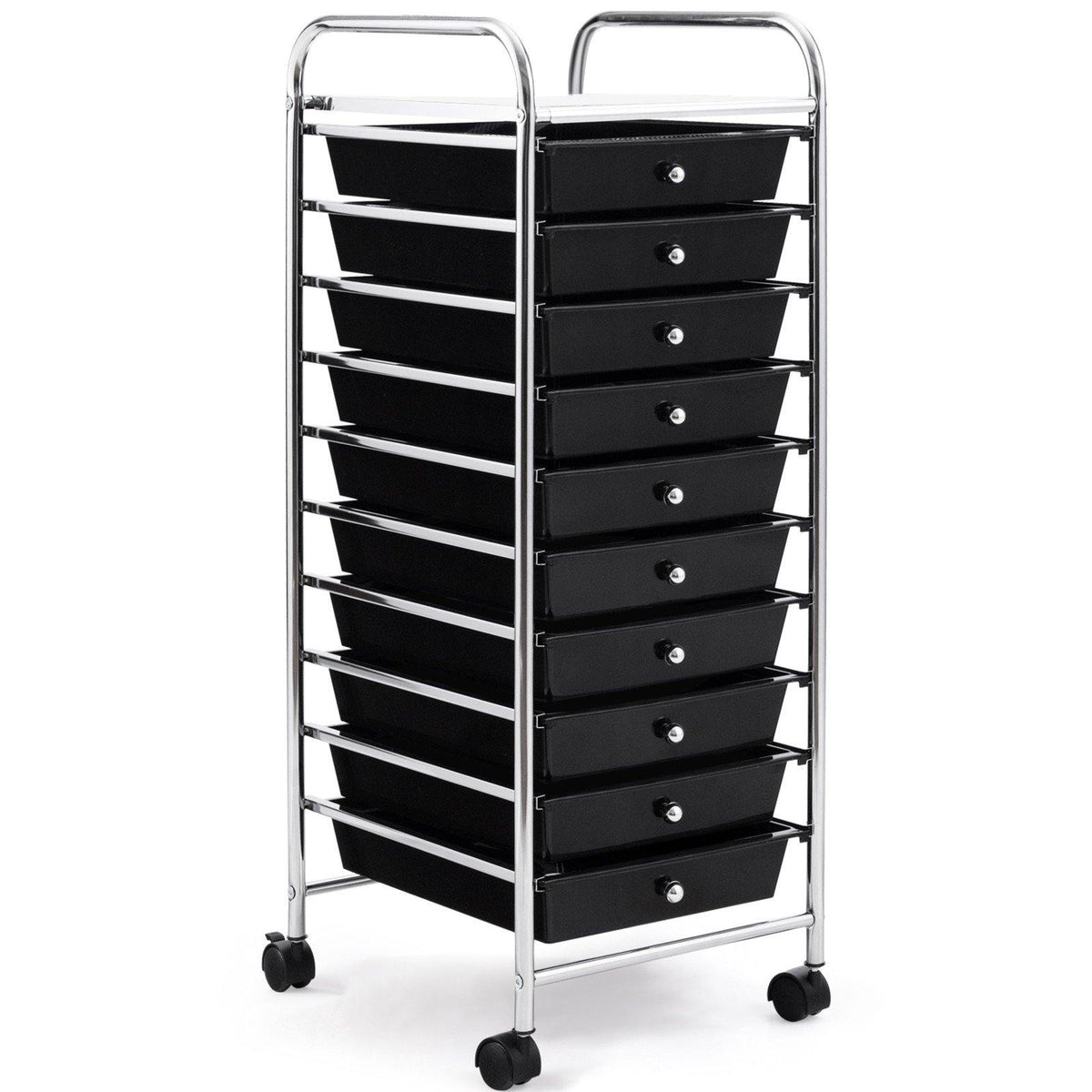 10 Drawer Rolling Storage Cart Scrapbook Paper Office School Organizer - Goflameus