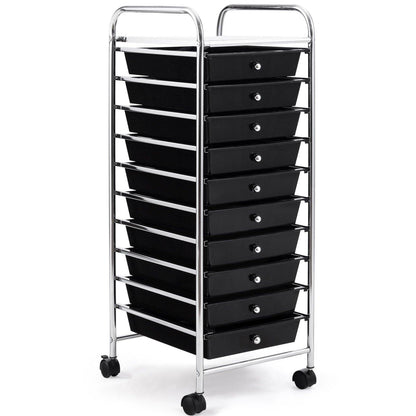 10 Drawer Rolling Storage Cart Scrapbook Paper Office School Organizer - Goflameus