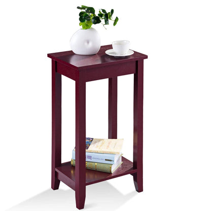 Goflame Narrow Telephone Table with Shelf and Legs for Small Spaces, Espresso