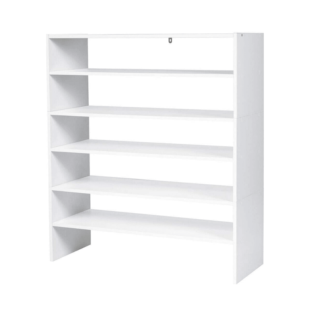 3-in-1 Shoe Rack, 5-Tier Shoe Organizer, Wood Storage Shelf for Shoes - Goflameus