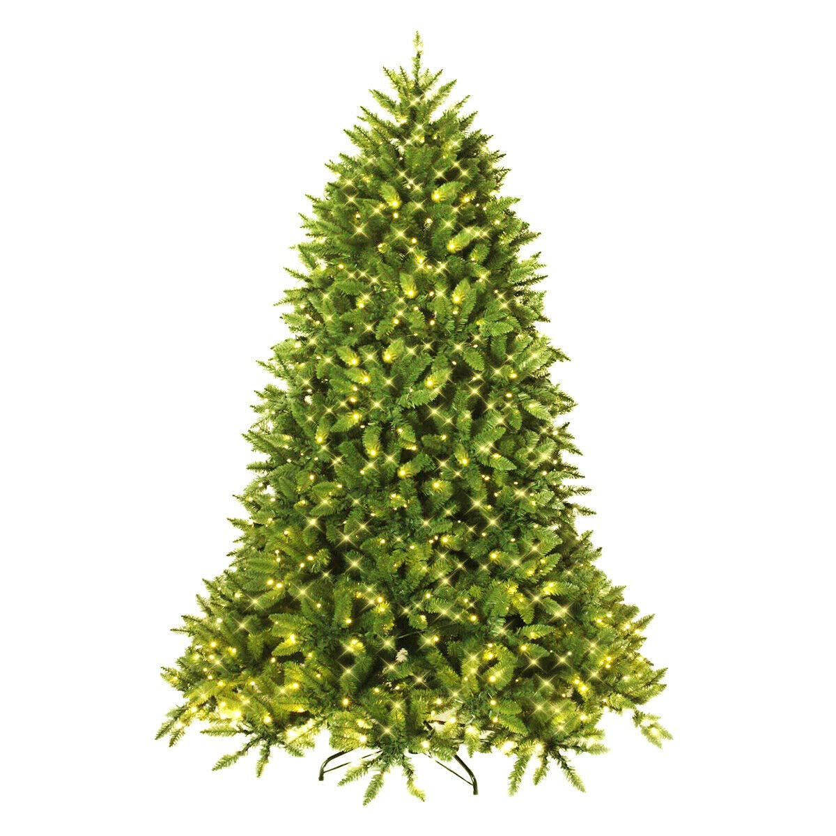 7.5ft Prelit Christmas Tree, Premium Hinged Artificial Fir Tree - GoflameUS