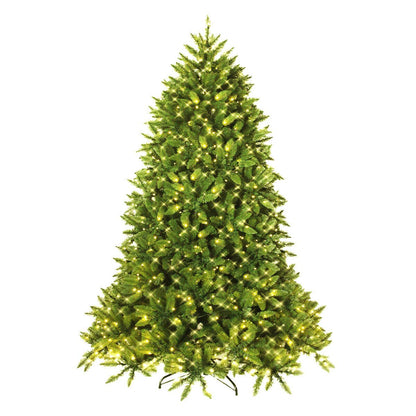 7.5ft Prelit Christmas Tree, Premium Hinged Artificial Fir Tree - GoflameUS
