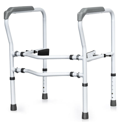 Toilet Safety Rail Free Standing Safety Assist Frame W/ 360 degree Rotatable Clip