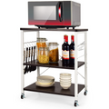 Goflame Kitchen Baker's Rack 3-Tier Microwave Cart on Wheels