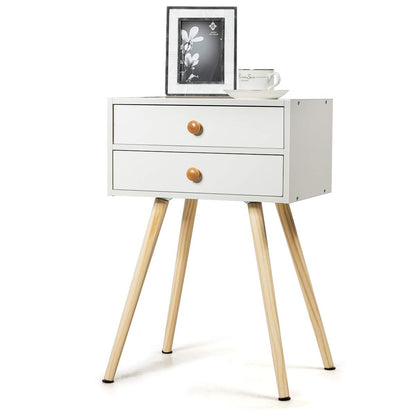 Goflame Nightstand W/2 Drawers for Bedroom