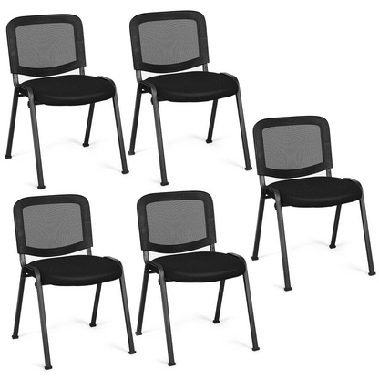 Goflame Set of 5 Stackable Conference Chairs with Mesh Back