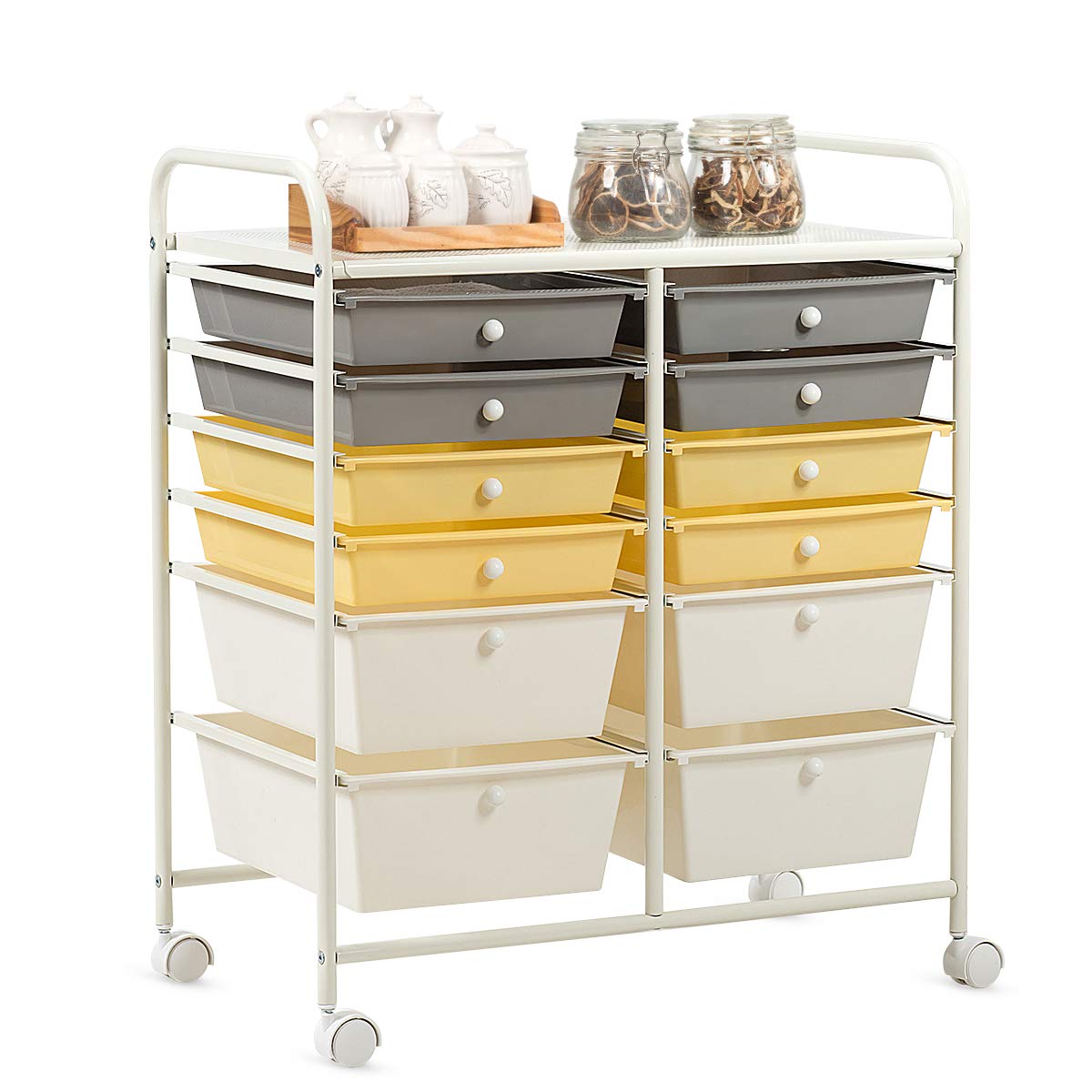 Goflame 12 Drawer Rolling Storage Cart