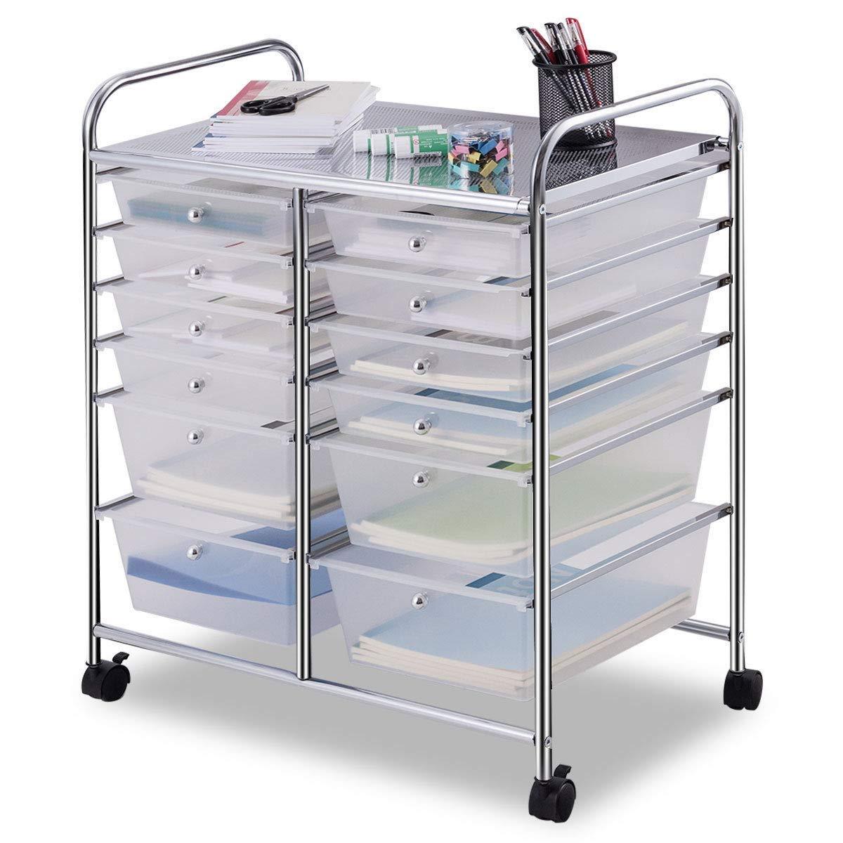 Goflame 12 Drawer Rolling Storage Cart