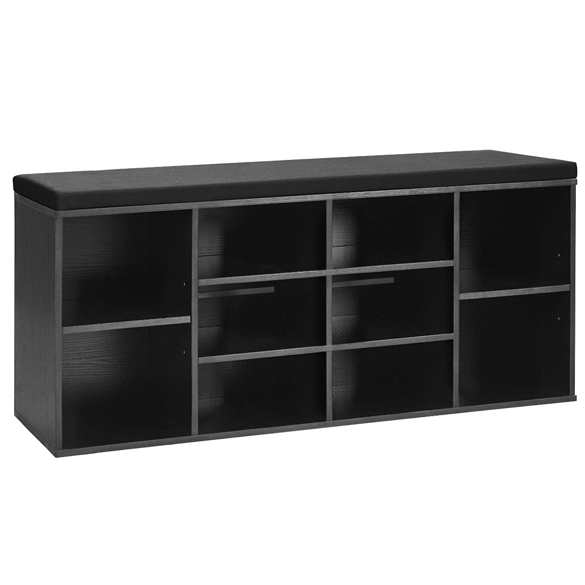 Goflame Shoe Storage Bench with Cushion, Entryway Shoe Rack Bench