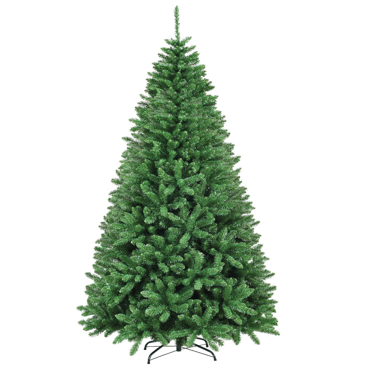 9ft Artificial Douglas Christmas Tree, Unlit Hinged Pine Tree, with 3594 Branch Tips and Solid Metal Stand - GoflameUS