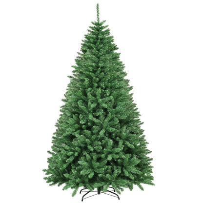 9ft Artificial Douglas Christmas Tree, Unlit Hinged Pine Tree, with 3594 Branch Tips and Solid Metal Stand - GoflameUS