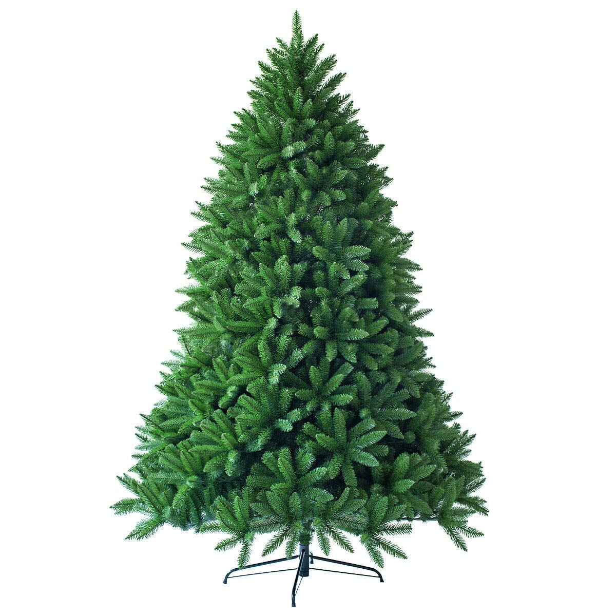 7.5ft Unlit Artificial Christmas Tree, Premium Hinged Fir Tree - GoflameUS