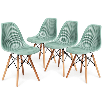 Goflame Set of 2 or 4 Modern Dining Chairs, Shell PP Lounge Side Chairs w/ Mesh Design