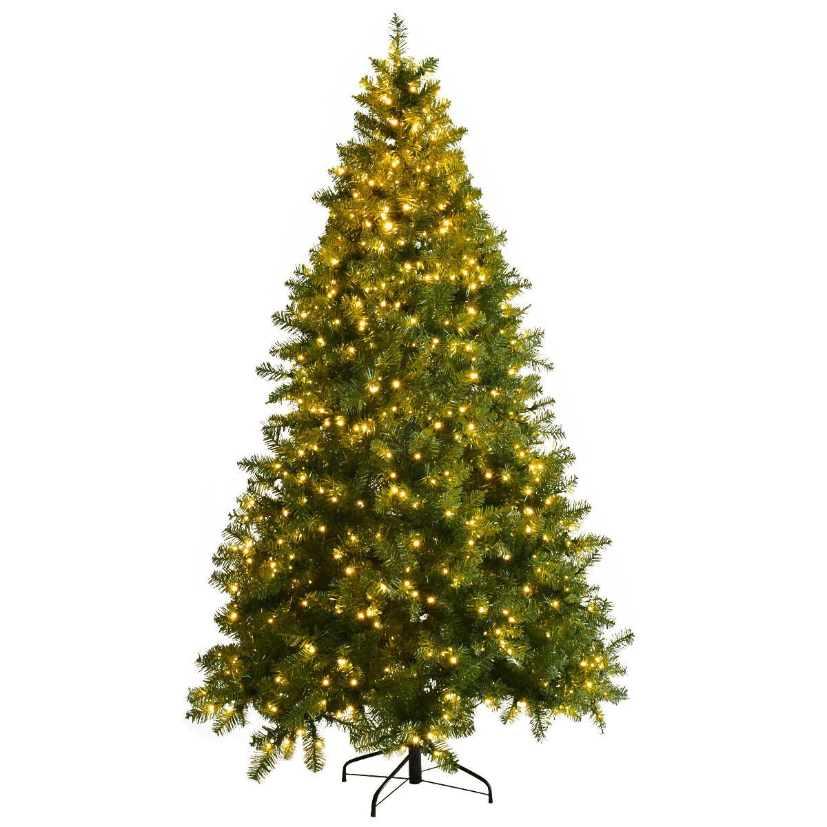 Goflame Pre-Lit Christmas Tree Artificial PVC with 700 LED Lights and Solid Metal Legs (7ft) - GoflameUS