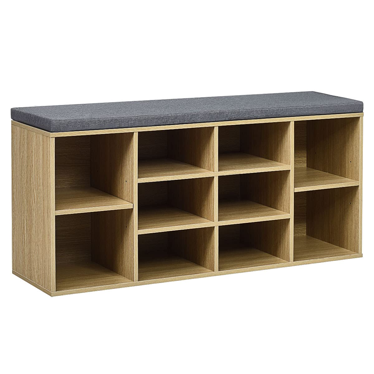 Goflame Shoe Storage Bench with Cushion, Entryway Shoe Rack Bench