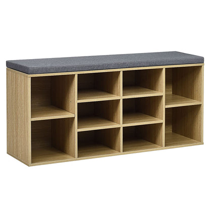 Goflame Shoe Storage Bench with Cushion, Entryway Shoe Rack Bench