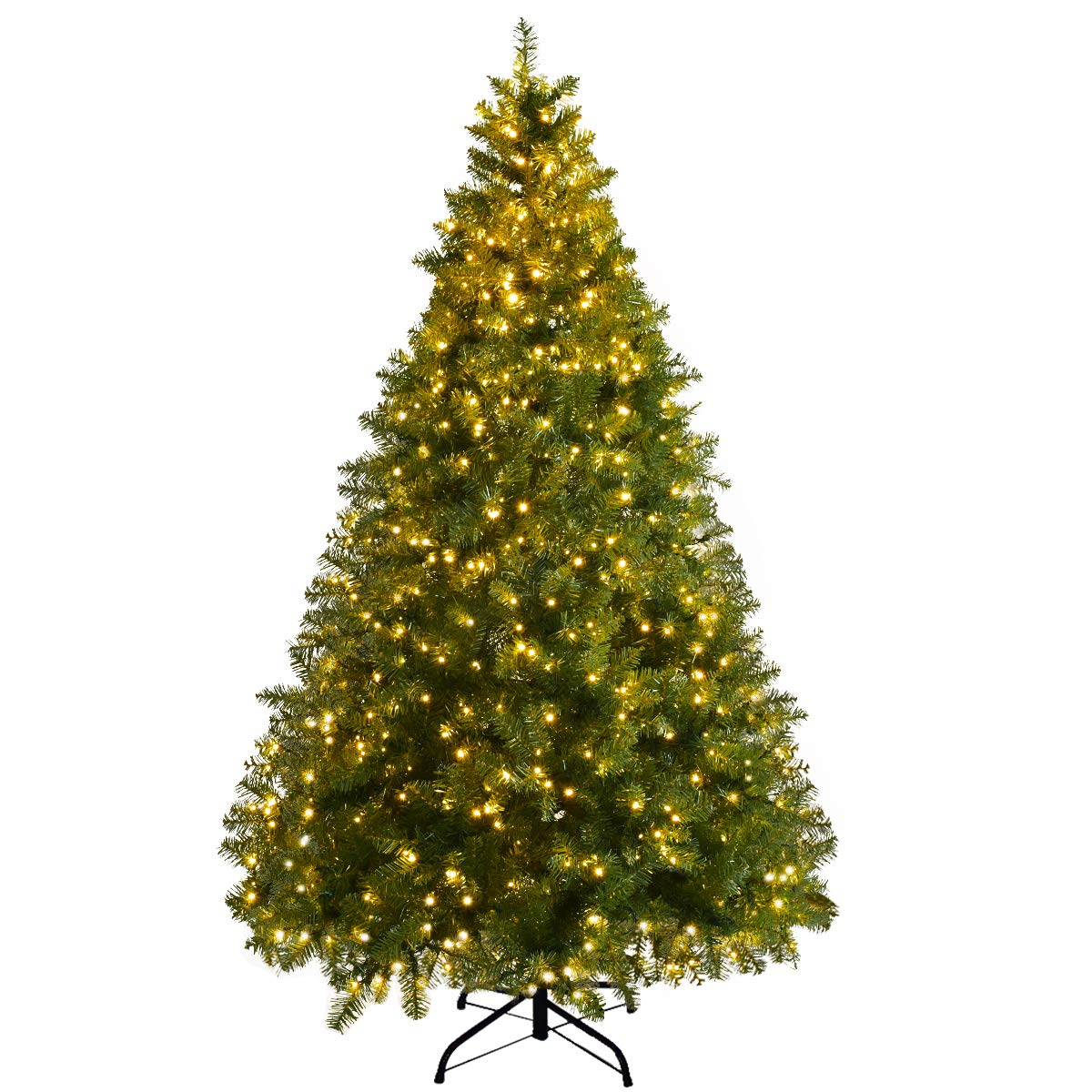 Goflame Pre-lit Christmas Tree, 8FT Premium Hinged Spruce Tree - GoflameUS