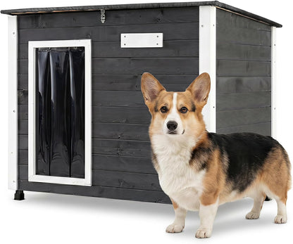 Goflame Wooden Dog House with Openable Asphalt Roof