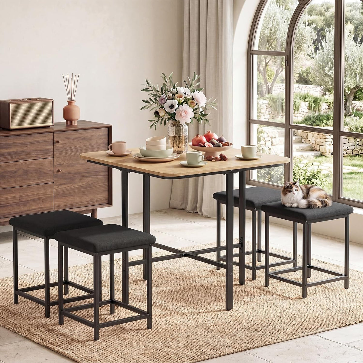 Goflame Space-Saving Kitchen Table and Chairs Set for 4