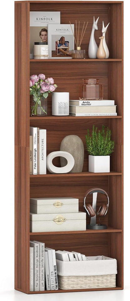 Goflame 5-Tier Bookshelf Freestanding Bookcase with 5 Open Shelf
