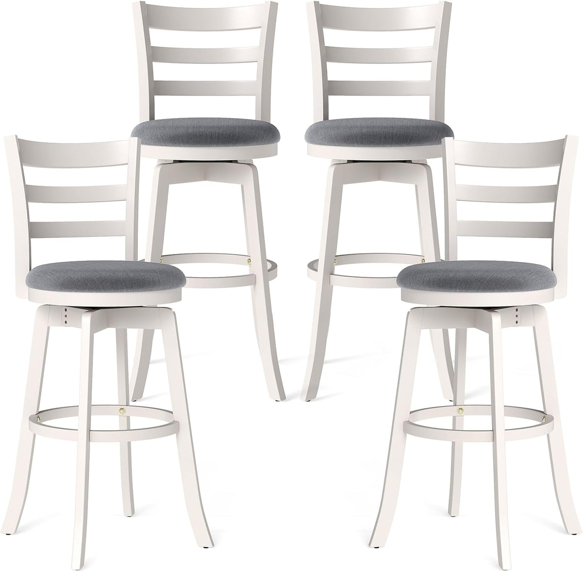 Goflame 30.5" Bar Height Stools Set of 2/4 with Fabric Upholstered Seat