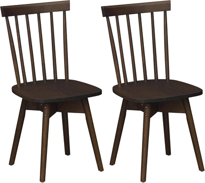 Goflame Windsor Mid Century Rubber Wood Kitchen Chairs with Swivel Seat & Spindle Back (2/4)