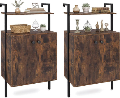Goflame 38" Tall Bookshelf with Storage Cabinet (1/2)