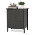 Goflame Modern 3-Drawer Nightstand Wooden Bedside Table