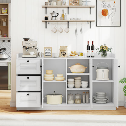 63” Buffet Cabinet with Storage, Large Sideboard with 3 Doors & 3 Drawers
