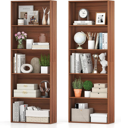 Goflame 5-Tier Bookshelf Freestanding Bookcase with 5 Open Shelf