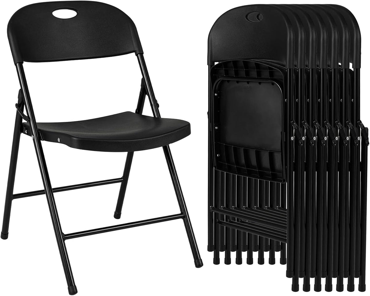 Goflame Plastic Folding Chair | Portable Stackable Commercial Seats with Ergonomic Backrest