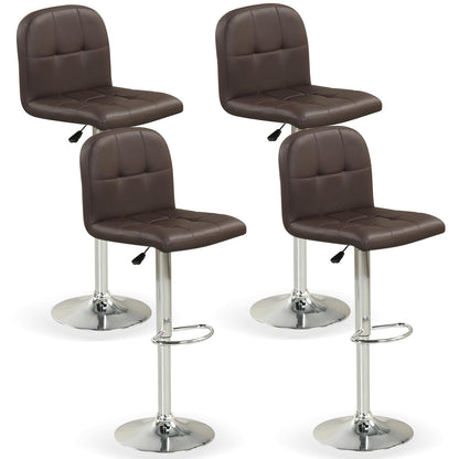 Goflame Height Adjustable Bar Chairs with Back & Footrest Set of 2/4