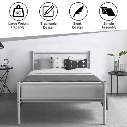 Goflame Twin Size Platform Bed with Headboard and Footboard