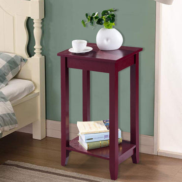 Goflame Narrow Telephone Table with Shelf and Legs for Small Spaces, Espresso