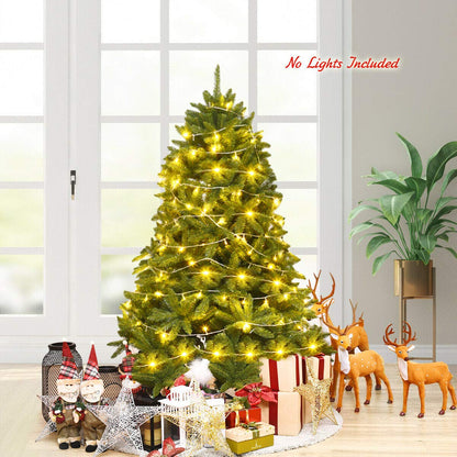 7.5ft Unlit Artificial Christmas Tree, Premium Hinged Fir Tree - GoflameUS
