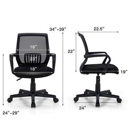 Mesh Office Chair, Mid Back Computer Desk Chair, Ergonomic Executive Chair