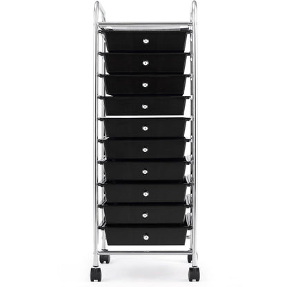 10 Drawer Rolling Storage Cart Scrapbook Paper Office School Organizer - Goflameus