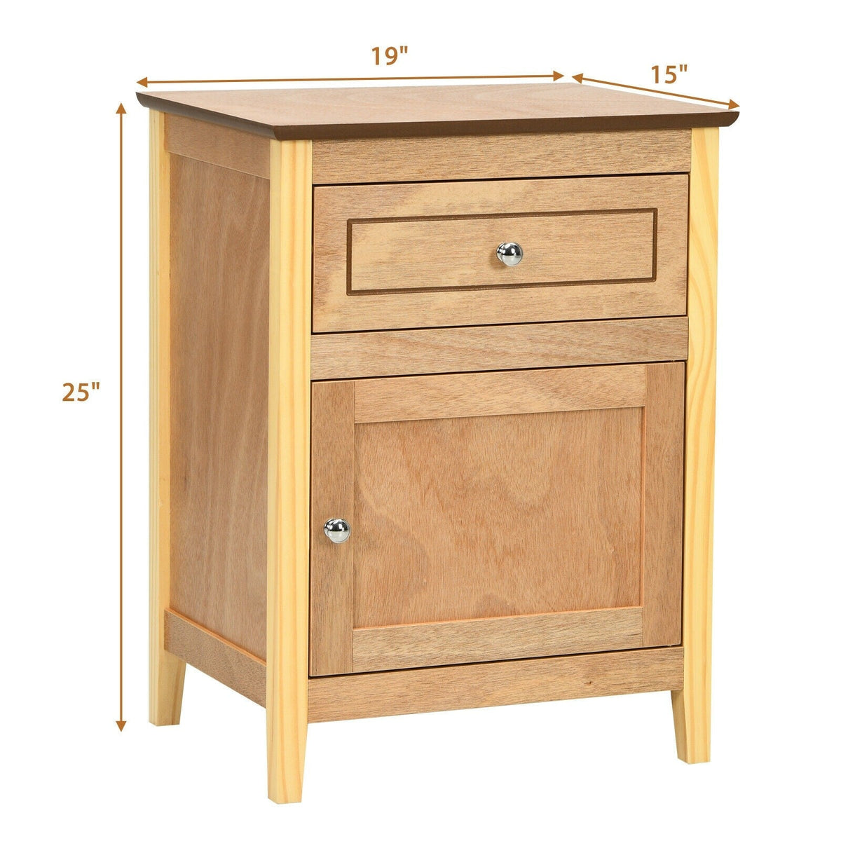 Wooden End Table W/Shelf - Goflame