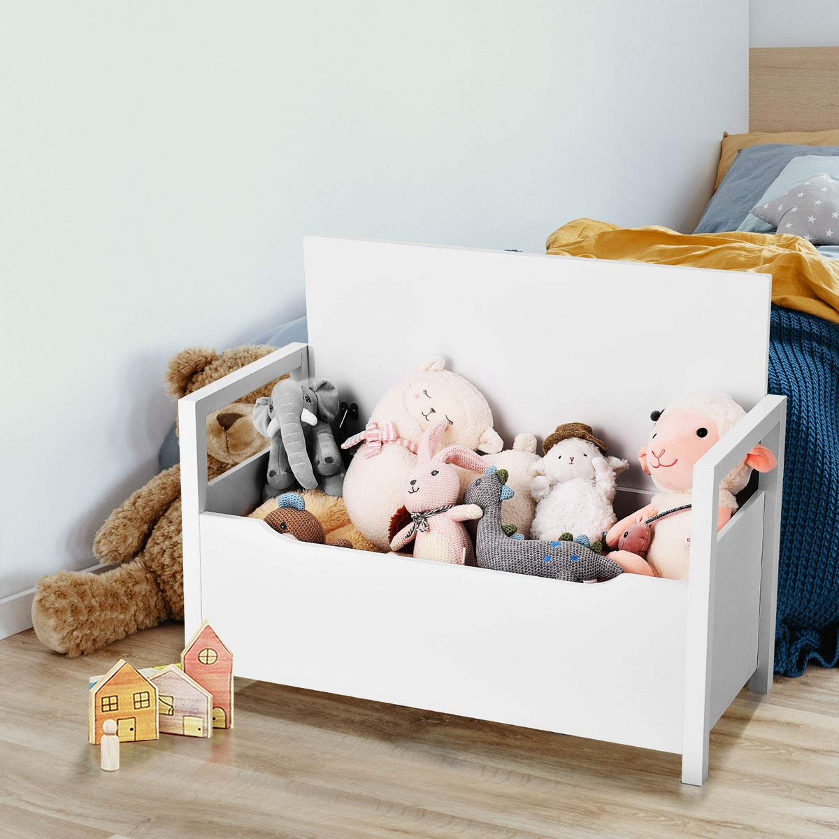 Goflame Shoe Storage Bench with Cushion