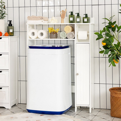 Goflame Over-The-Toilet Storage Rack, Bathroom Freestanding Space Saver with 1-Door Side Storage Cabinet